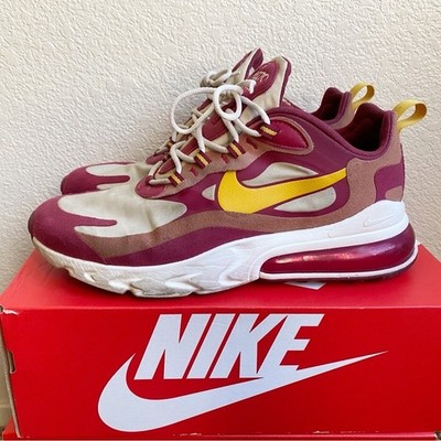 Nike Men's Size 10 Air Max 270 React in Noble Red and Dark Sulfur Colorway