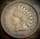 1864 Indian Head Cent Penny Copper-Nickel
