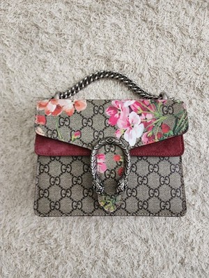 Gucci Pink GG Supreme Blooms Dionysus Floral Shoulder Mini Bag