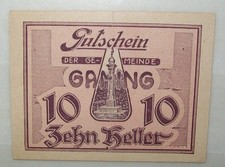 N°18V BANKNOTE OSTERREICH GUTSCHEIN 1920