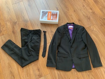 NEUw. Jungen Anzug schwarz OppoSuits Gr. 170/176 Blazer, Hose, Krawatte Slim Fit