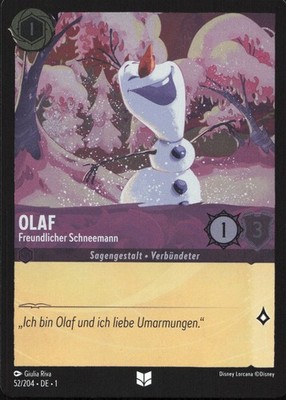 Lorcana Olaf - Freundlicher Schneemann 1TFC-052 Uncommon Deutsch Neu