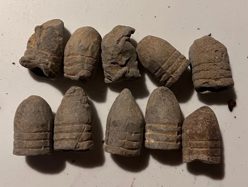 10 Fired .58 Minie Ball Bullets Dug at Fort Fillmore New Mexico Dragoons