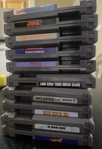 Nintendo NES lot (10) Super Mario 2 ,Dracula’s Cure, Dig Dug ,Tetris, Etc. RARE