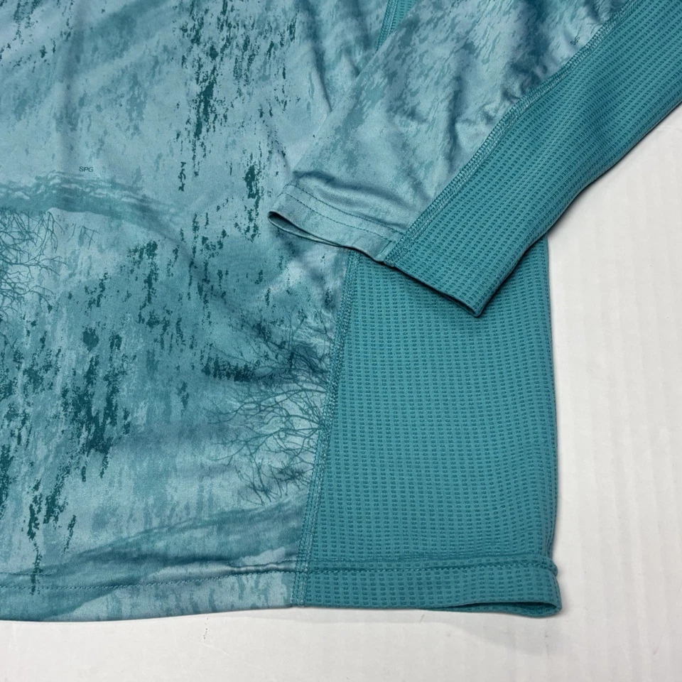 Habitat Realtree Fising Long Sleeve Moisture Wicking Shirt Men XL Teal Blue Camo - Image 2 of 4