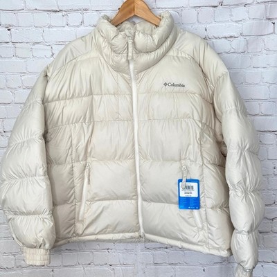 Columbia Wms NWT 2X Pike Lake II Cream Cropped Puffer Jacket Coat Omni-Shield