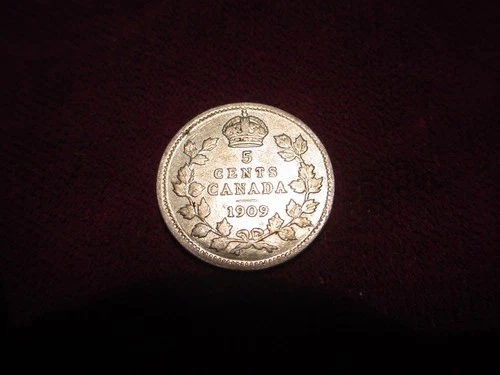 1909 Canada 5 Cents Silver — photo from the most recent tracked eBay sale