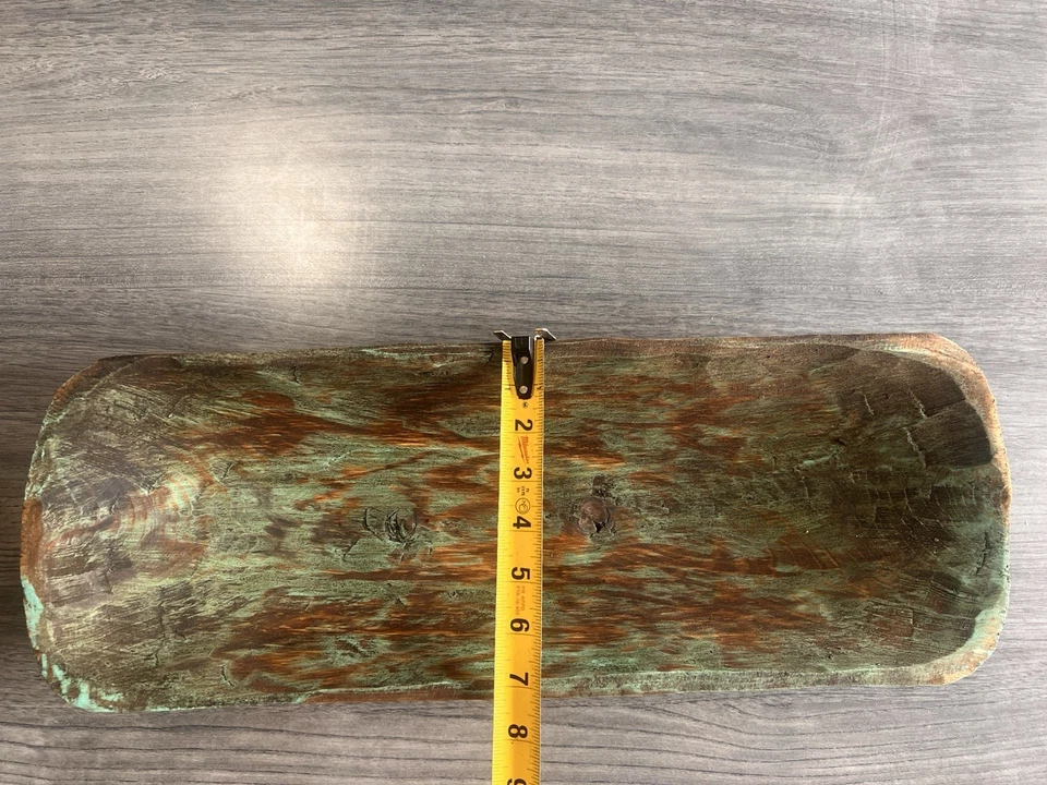 Bandeja zanjadora de madera tallada madera primitiva rústica decoración del hogar 18-22’’ Foto 4 de 4