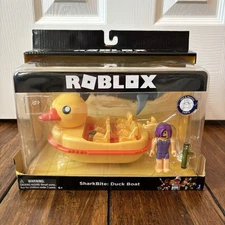 Roblox SharkBite Duck Boat Toy Set Swimmer Action Figure Damaged Box No Code