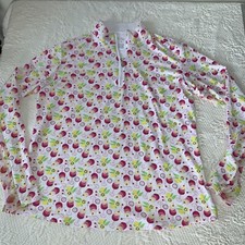 San Soleil 1/4 Zip Pullover Women's L Cooling L/S Daiquiri UV 50 Pink Green