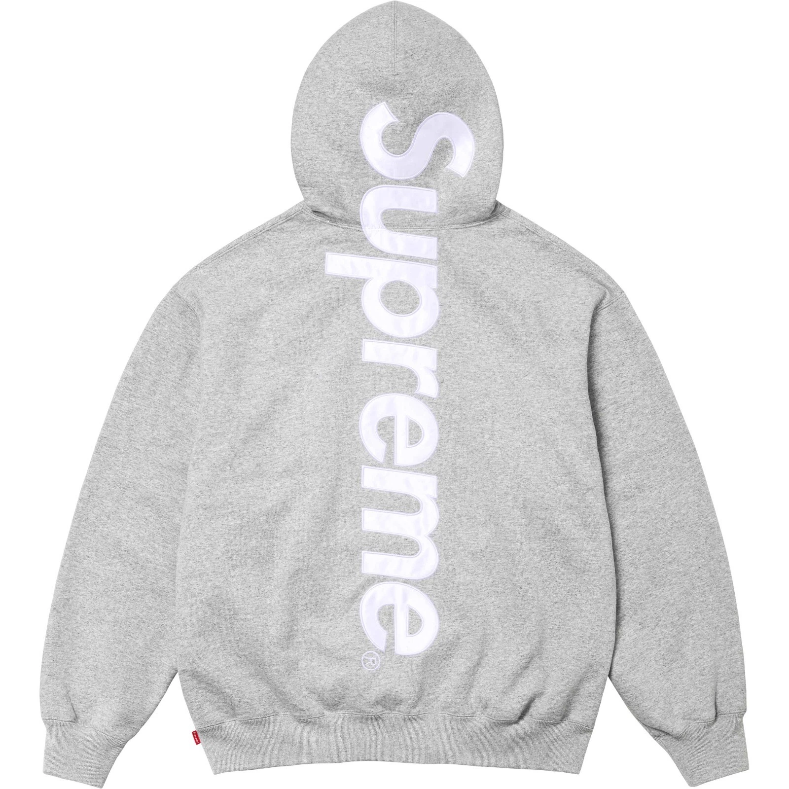 Sweat à capuche Supreme Satin Applique Gris bruyère (Taille L, XL)