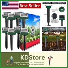 Solar Powered Ultrasonic Animal Repellent - Protect Gardens from Pests (8 Pack)