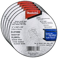 Makita 5 Pack - 4 Inch Cutting Wheels For Grinders - Aggressive Cutting For M...