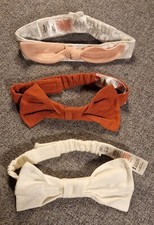 Baby Girls Newborn Headband Bundle Upto 1 Month Grey White Bow Hair piece H69