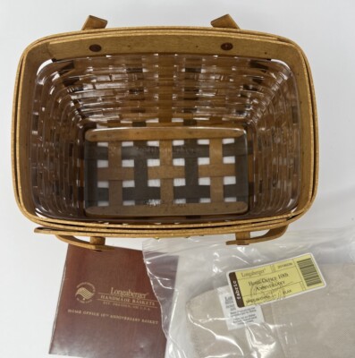 Longaberger Home Office BASKET 10th Anniversary 1997 Dave Lid