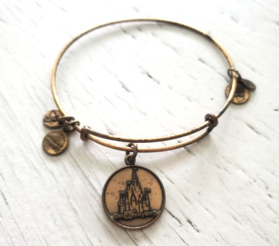 Alex and Ani Walt Disney World Castle Gold Tone Bracelet Magic Kindgom Mickey