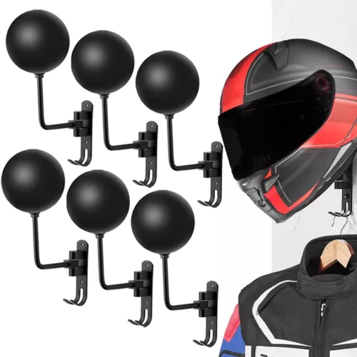 2/4/6PCS Motorcycle Helmet Holder Hook Jacket Bag Display Rack Wall Mount Hanger - Bild 14 von 17