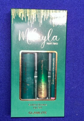 Glamlite Mikayla Paht Two Golden Dreams Lip Set New LIPSTICK, GLOSS AND LINER