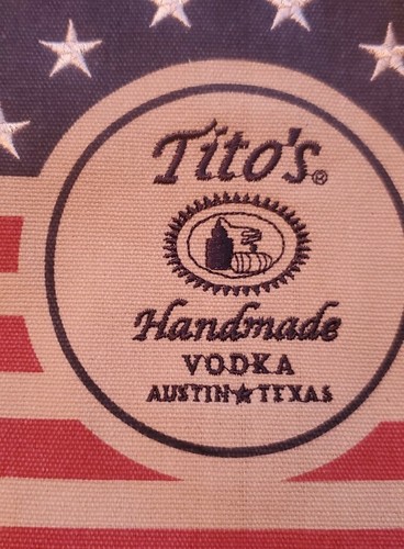 Tito's Handmade Vodka Drawstring Canvas Burlap Flag American Flag Gift Bag New - Bild 4 von 10