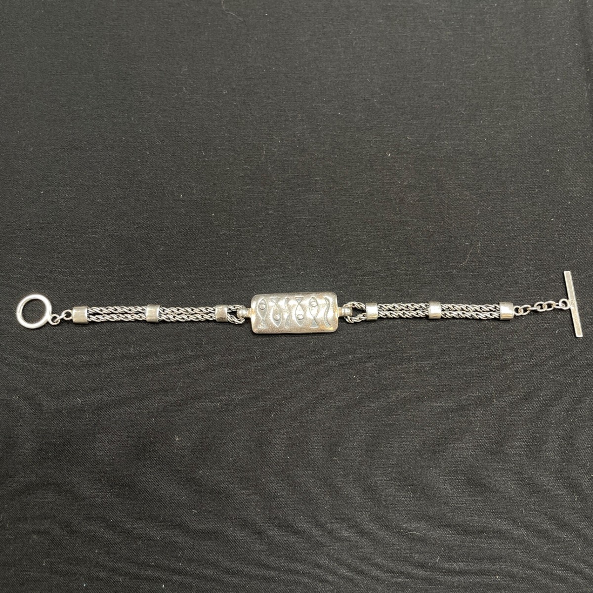 925 Sterling Silver Rope W Fish Toggle Clasp 6.5