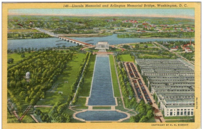 B18 / CPA VISTA RARE DU LINCOLN MEMORIAL AND ARLINGTON MEMORIAL BRIDGE WASHINGTON