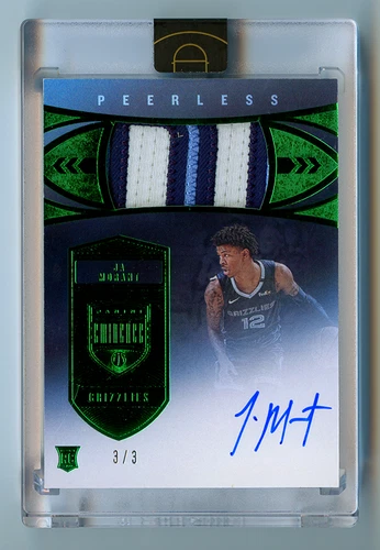 2019-20 PANINI EMINENCE GAME-WORN ROOKIE PATCH AUTO EMERALD GREEN JA MORANT /3