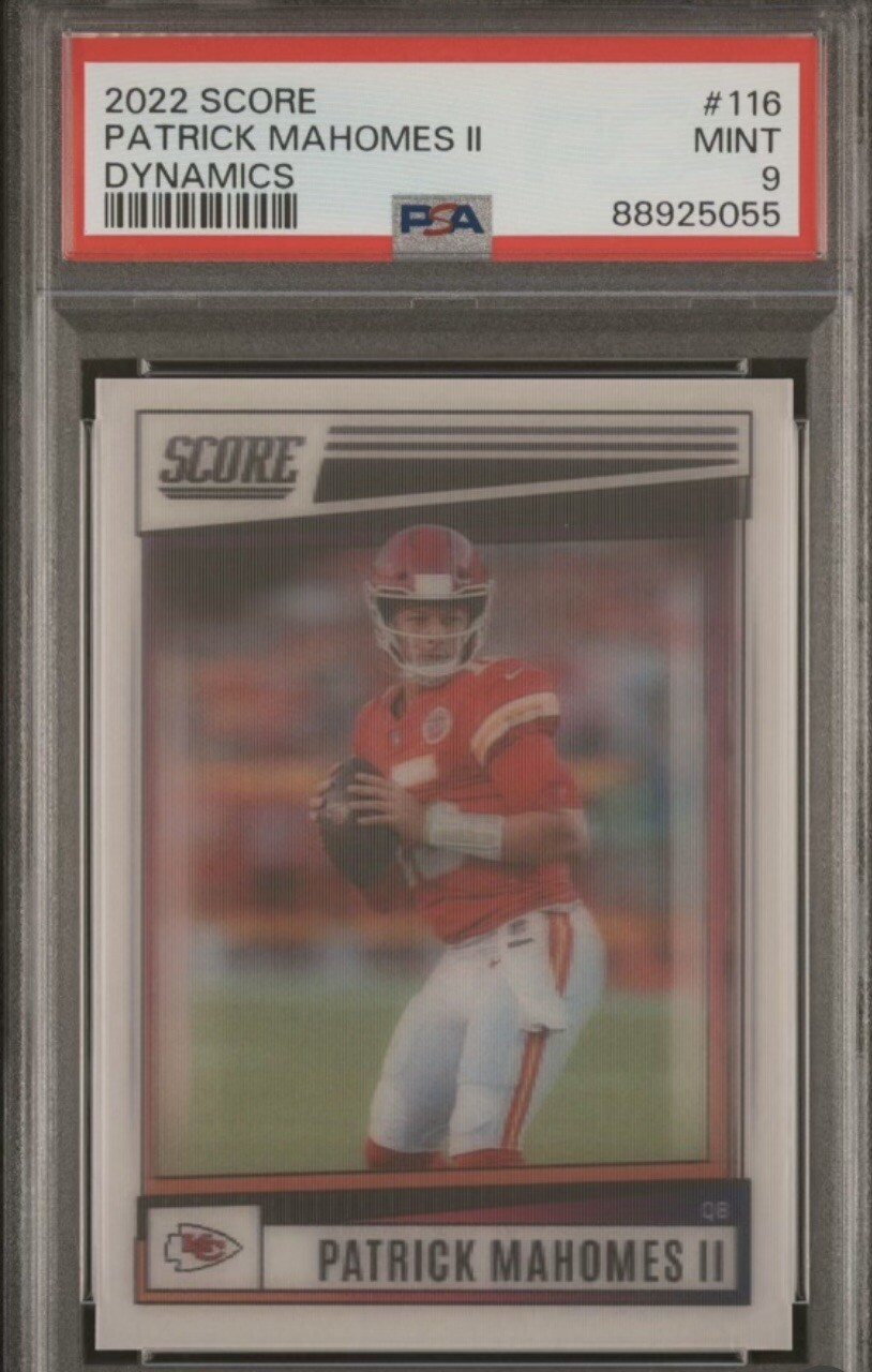 2022 Score Patrick Mahomes 116 Dynamics Lenticular Case Hit PSA 9 SSP Rare 3D