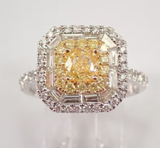 Lab-Created Citrine 2.40Ct Cushion Cut Halo Women's Ring 14K White Gold Plated