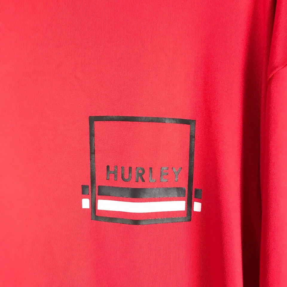 Camiseta roja Hurley para hombre manga larga cuello redondo talla XL Foto 3 de 4