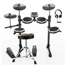 🥁Donner DED-80 Electric Drum Set Quiet Mesh Pad Electronic Drum With 180 Sounds