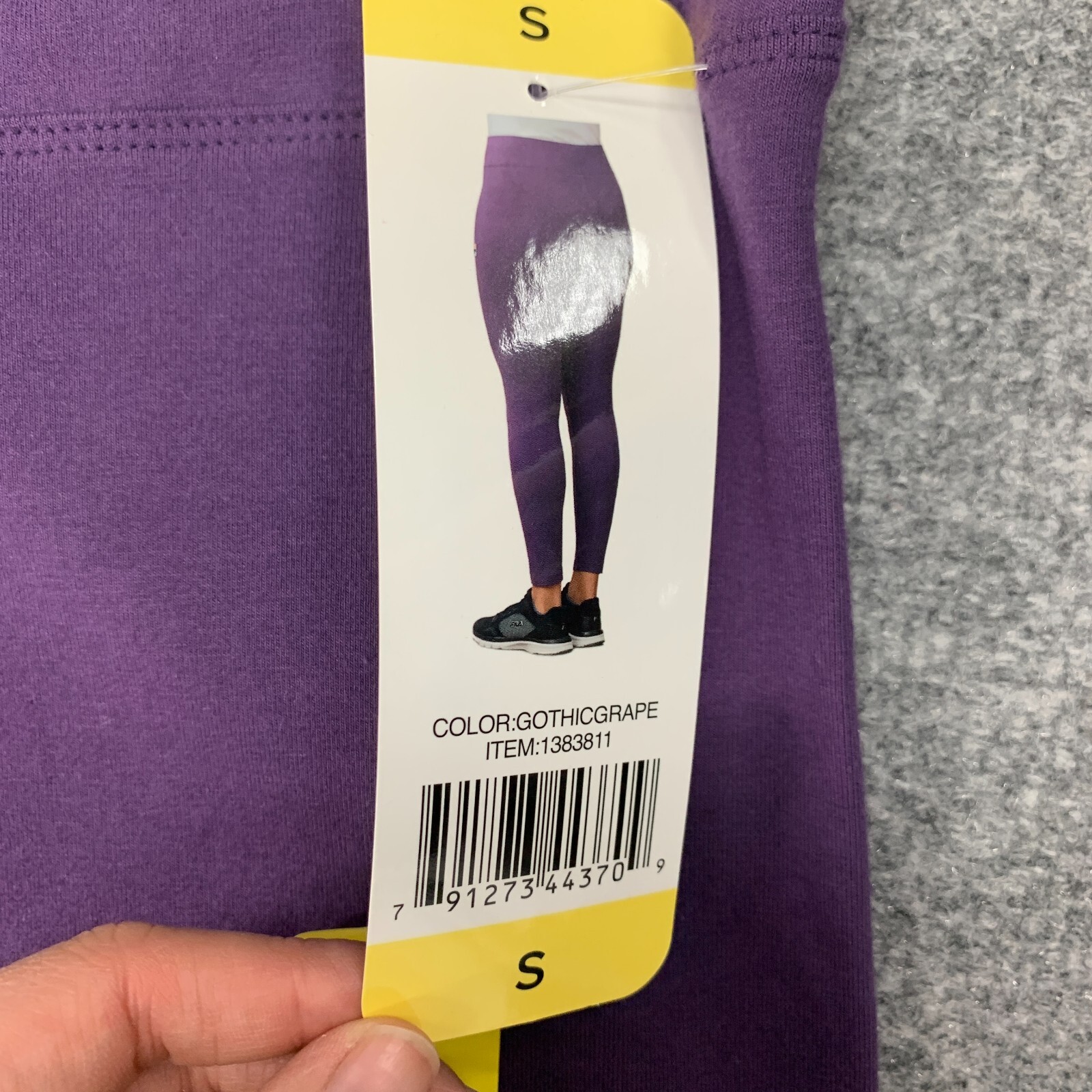 Fila Legging donna S misto cotone uva vita alta pull on caviglia magra