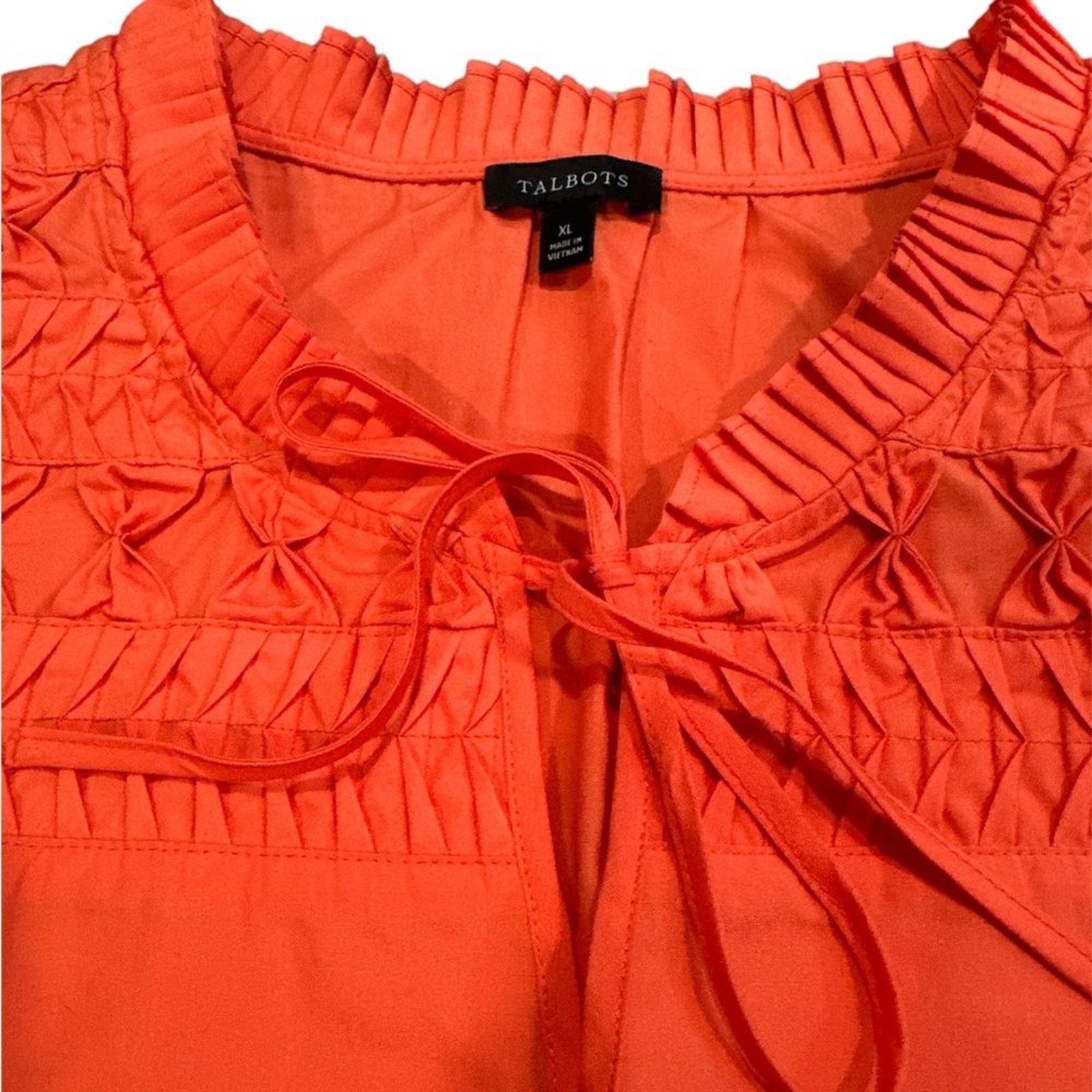 Talbots Smocked Ruffle Split-Neck Shell Shirt Siz… - image 3