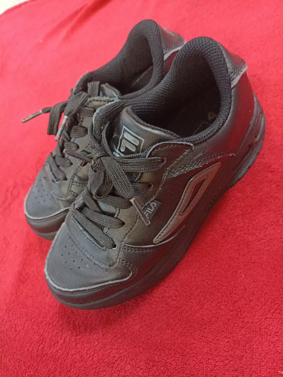 Fila Boys Black Sport Shoes Size 1 VGC