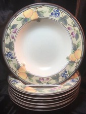 Mikasa Intaglio Garden Harvest Wide Rim Soup Bowls  7  CAC29
