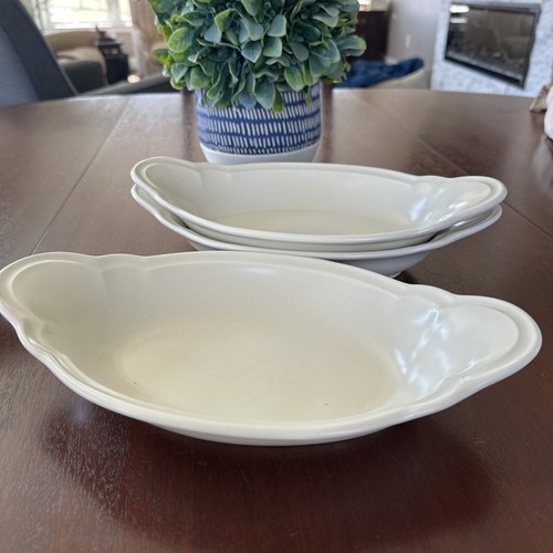 Vintage Pfaltzgraff Stoneware Heritage White Lot 3 AU GRATIN DISH 11.5"
