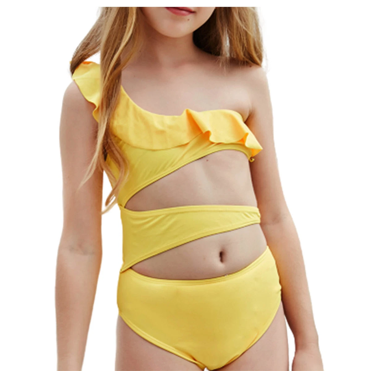 Girls yellow shop bathing suit