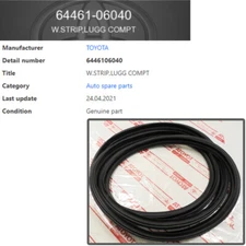 GENUINE FOR TOYOTA CAMRY ACV30 SEDAN 03-06 TRUNK LUGGAGE RUBBER WEATHERSTRIP -A1