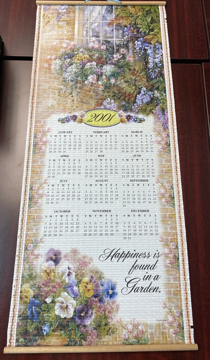 2000 Calendar- Roll Up-Happiness Is Found In The Garden By Lena Liu | eBay