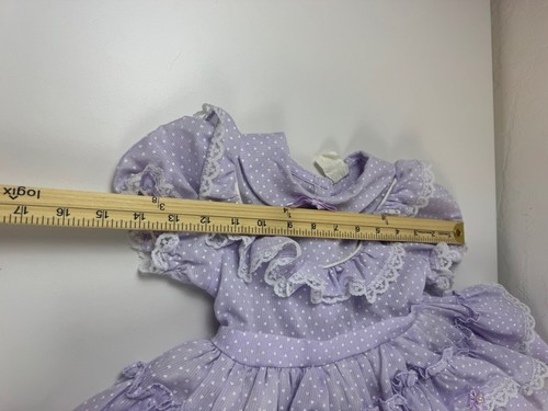 Vintage Bambi Dress Girl Baby Purple & White Lace Ruffle Hearts And Stars *Read - Picture 9 of 9