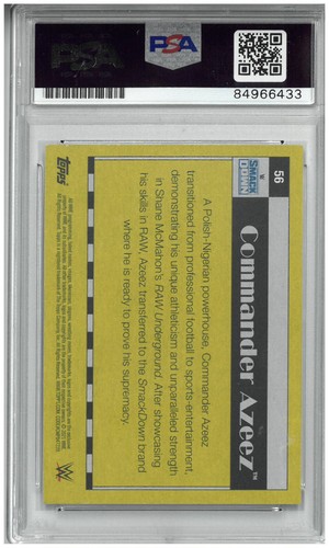 COMMANDER AZEEZ SIGNED AUTOGRAPH SLABBED WWE 2021 TOPPS HERITAGE CARD PSA DNA - Picture 2 of 2
