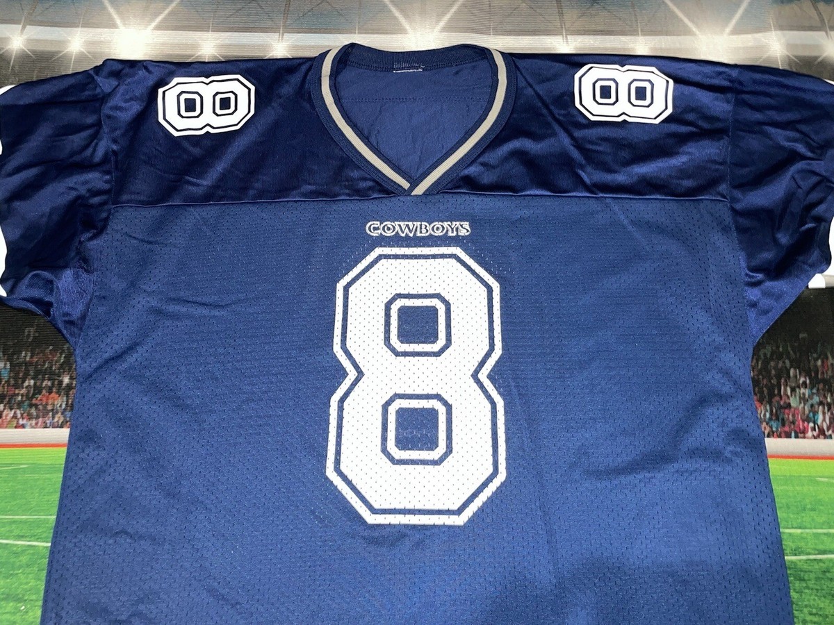 Vintage 90's Troy Aikman #8 Dallas Cowboys NFL Champion Jersey Sz