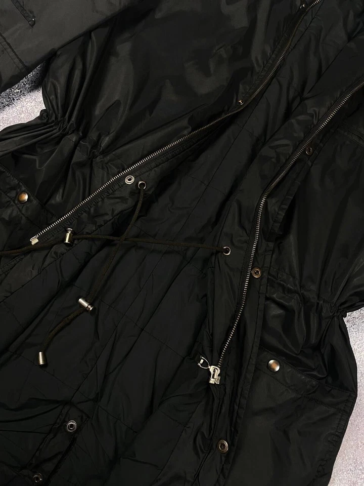Rare Vintage Givenchy Black Nylon Long Coat Jacket Size L drawstrings - Image 3 of 4