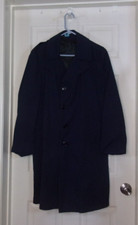 Mens Blue Vintage Trench Raincoat Military Grade sz 38S no liner