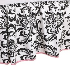 Crib Bed Skirt Dust Ruffle Baby Girl Floral Polka Dot Animal Pink Blue Purple