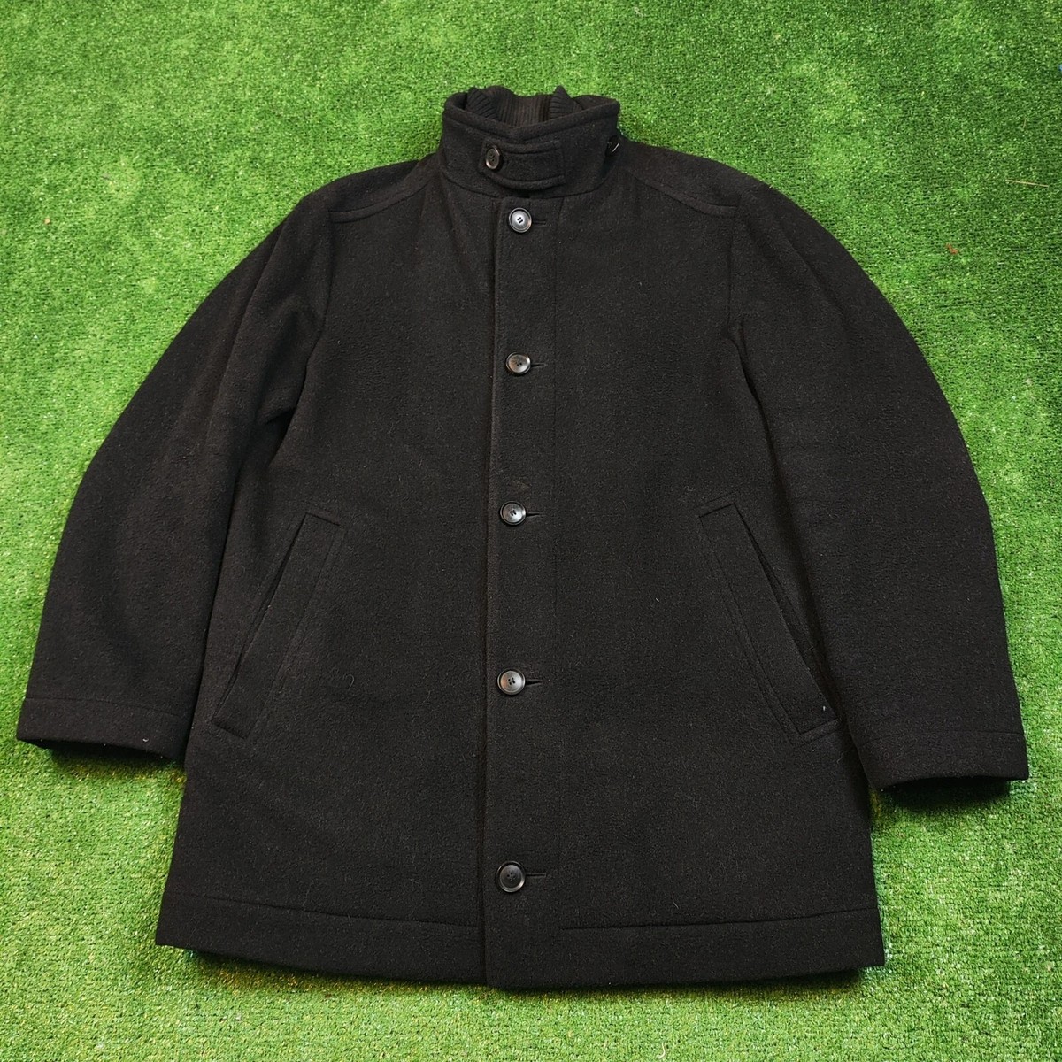 Collar Blazer Mens Overcoat With Removable Liner Hugo Boss Black