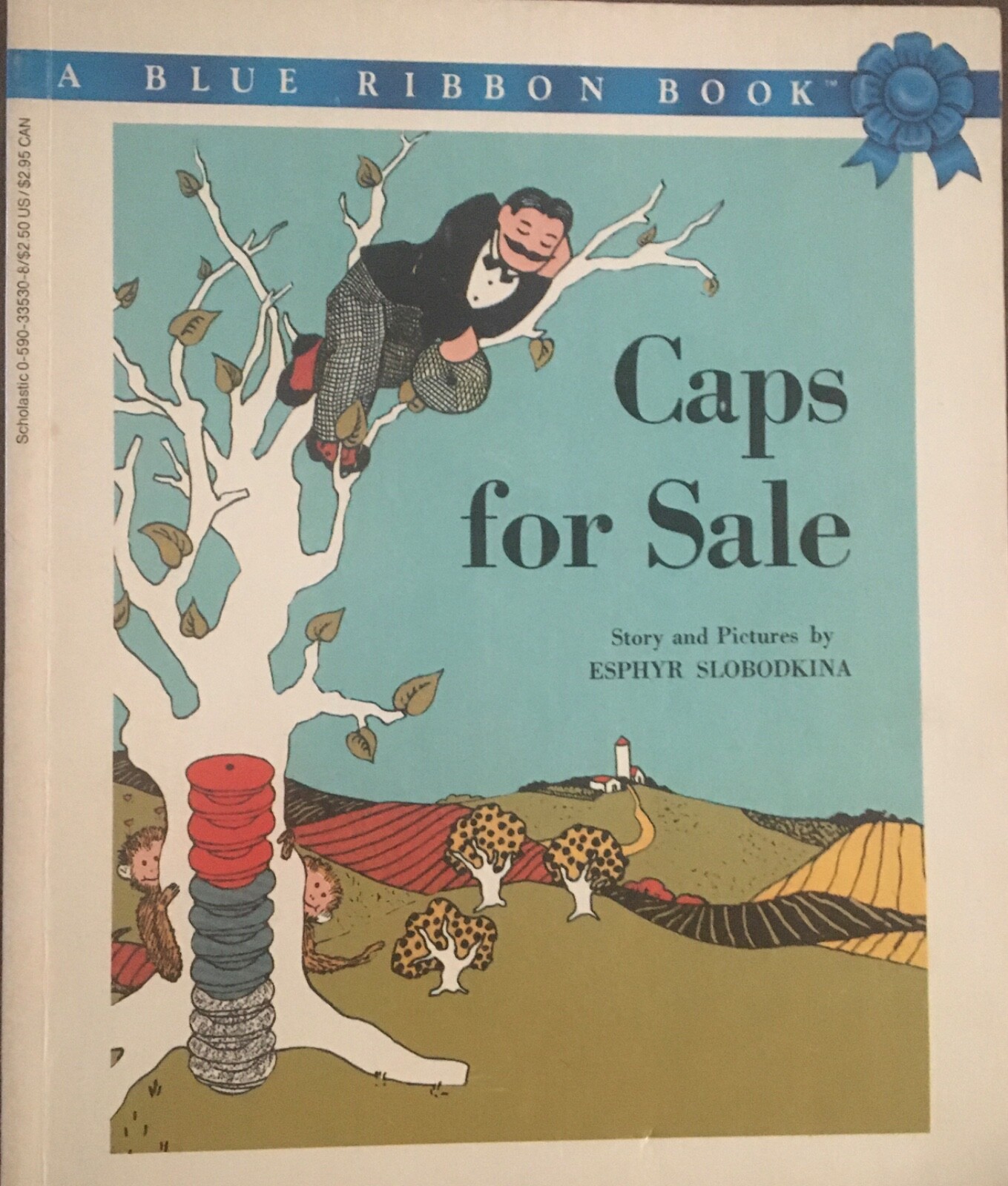 Caps for Sale by Esphyr Slobodkina 1968 Paperback Scholastic "Blue