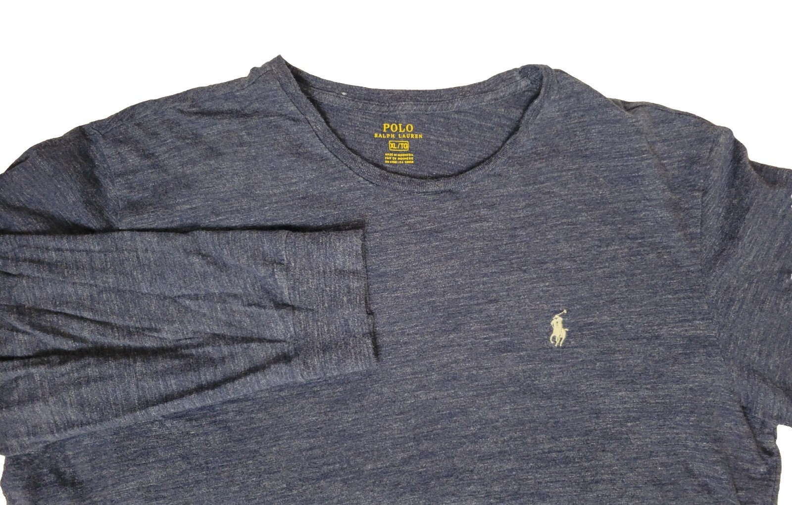 Polo Ralph Lauren camicia manica lunga taglia XL blu grigio pony