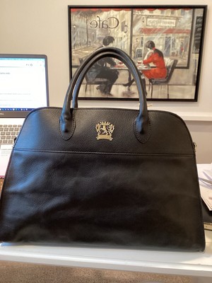 NWT PRATESI FIRENZE MADE IN ITALY LEATHER Black Gran Margot Bag