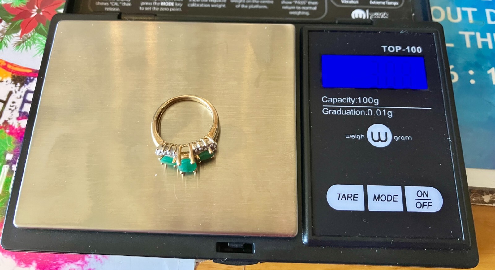 14K SOLID GOLD EMERALD RING 5 ** More Beautiful S… - image 6