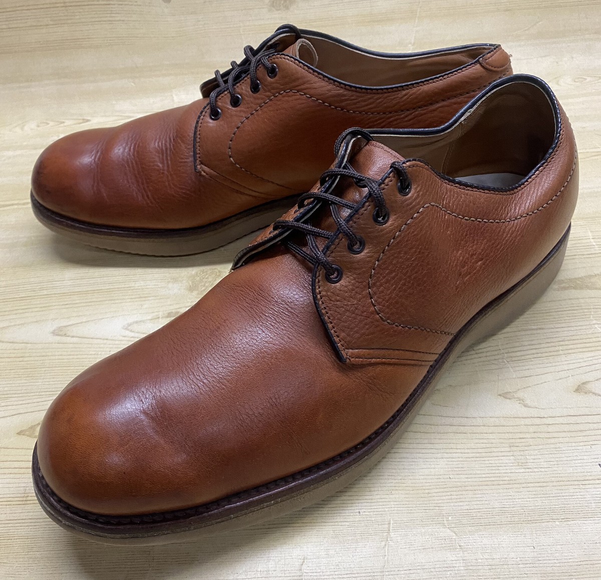 Vintage Alden 304 Brown Leather Oxford Derby Plain Toe Shoes Vintage Alden 304 Brown Leather Oxford Derby Plain Toe Shoes